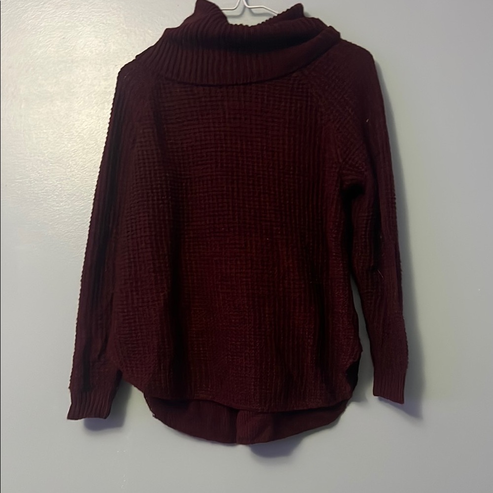 Women's Burgundy Turtleneck Sweater